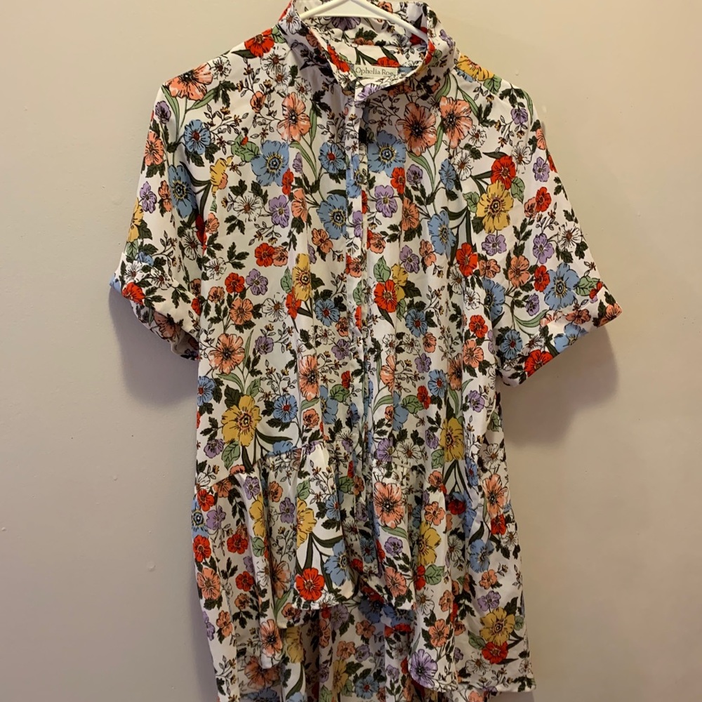 Floral button up blouse